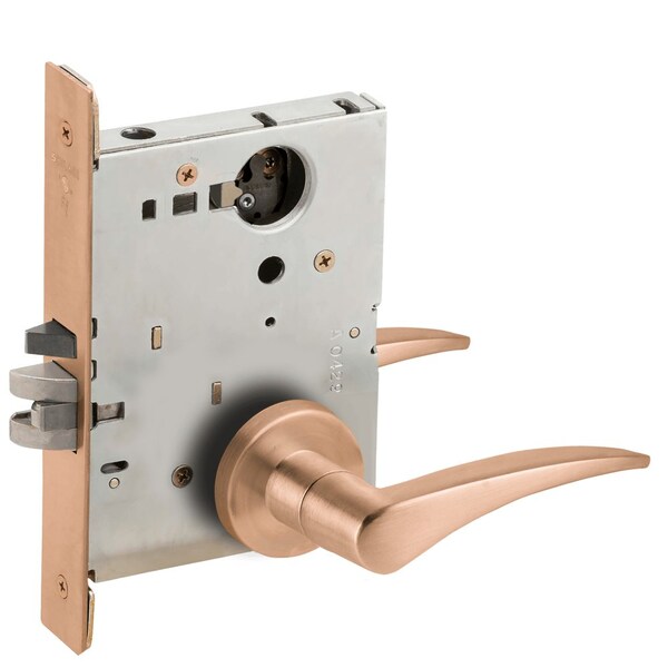 Schlage Grade 1 Classroom Mortise Lock, Less Cylinder, 12 Lever, A Rose, Satin Bronze Clear Coated Finish, R L9070L 12A 612 RH - main